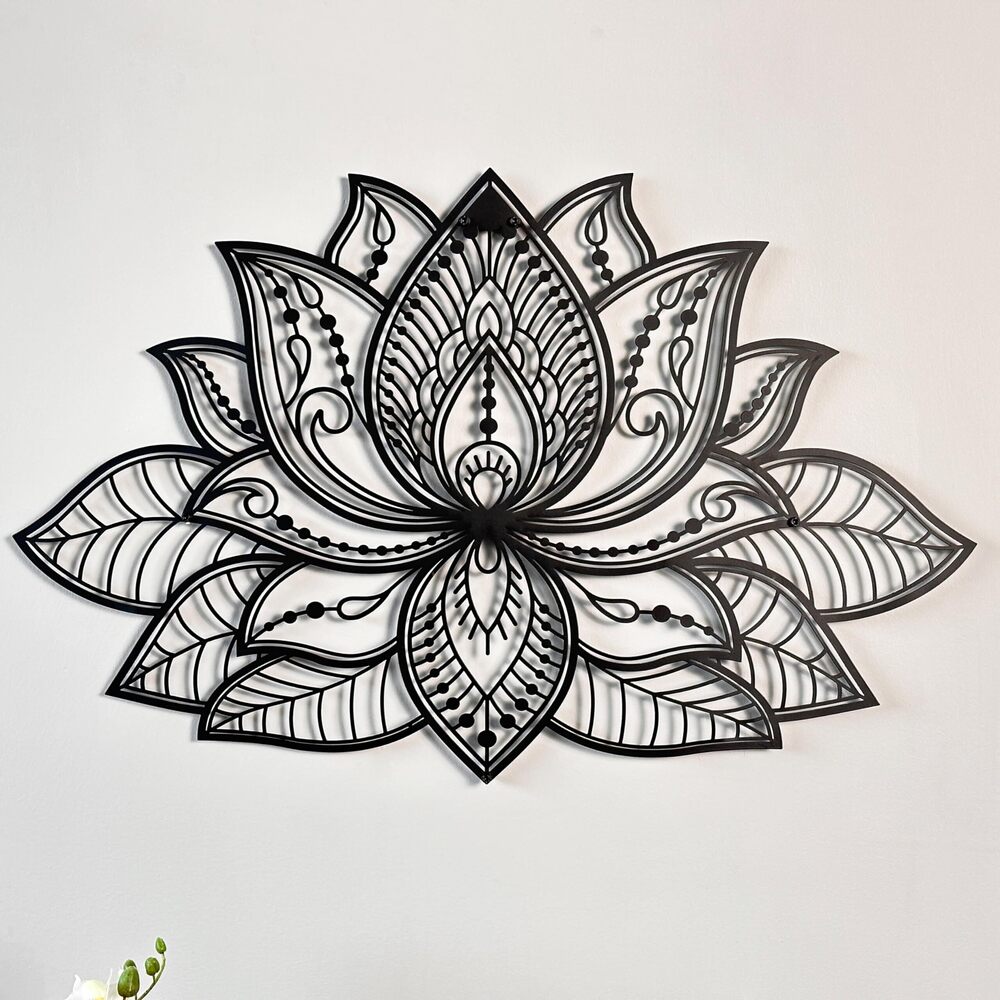 1502 Mandala Metal Wall Decor Lotus Flower Meditation Room Decor